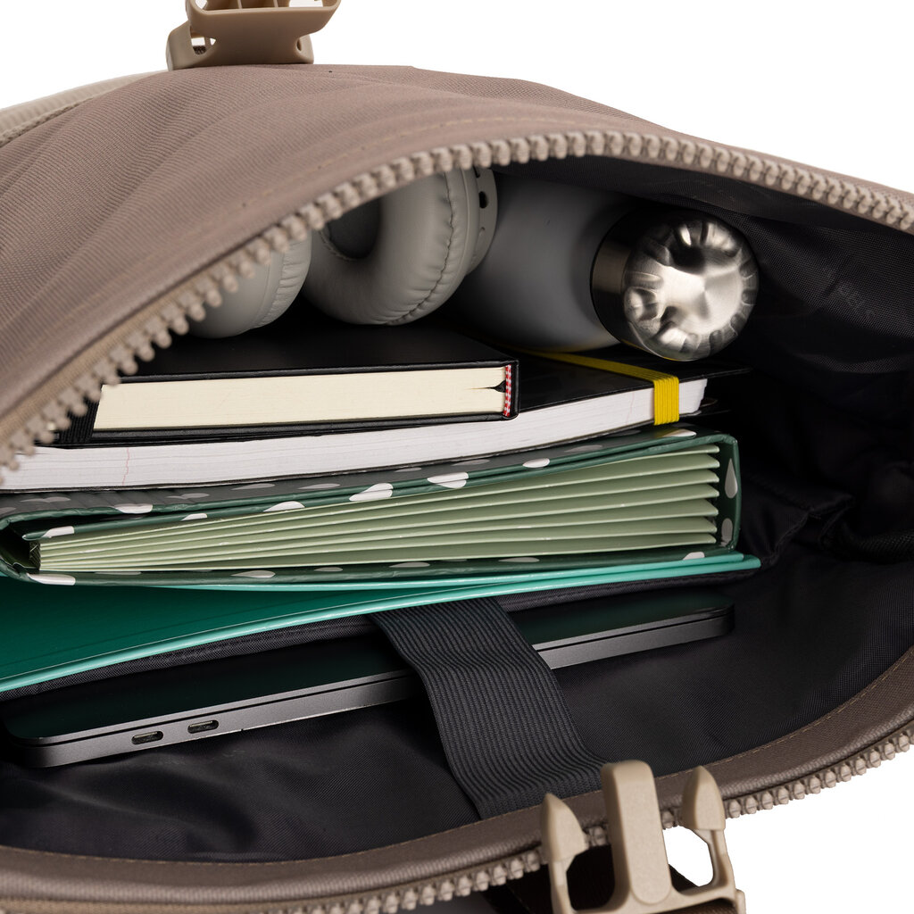 New Rebels New Rebels New York Ribbi Rolltop Rucksack 17-21 l Schulranzen & Arbeitstasche Rippstoff-Laptop-Rucksack 15,6 Zoll Taupe