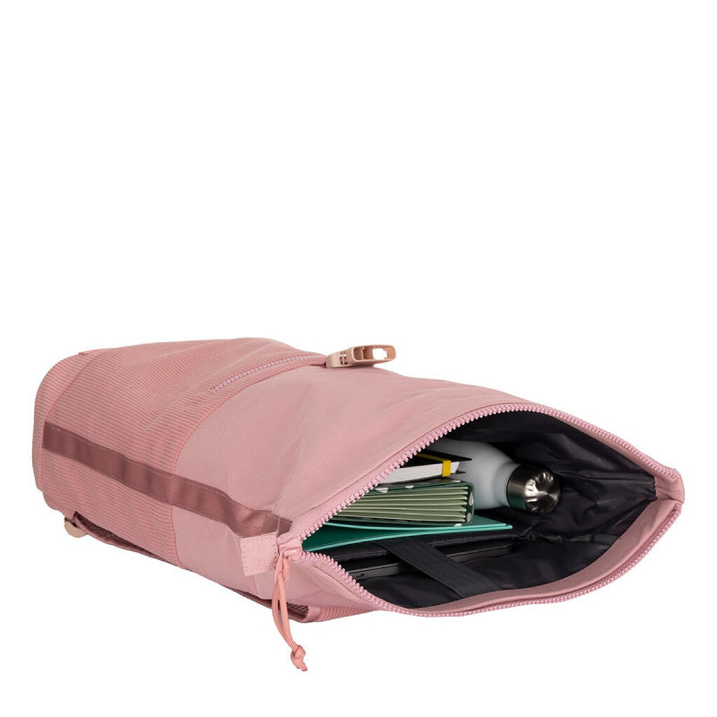 New Rebels New Rebels New York Ribbi Rolltop Rugzak 17-21L Schooltas & Werktas Ribstof Laptop Rugtas 15.6 inch Old Pink