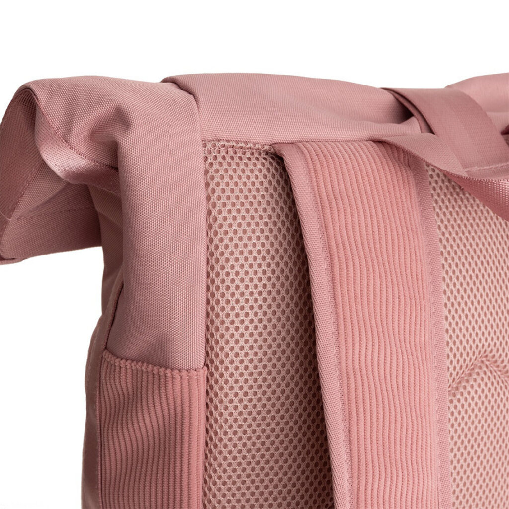 New Rebels New Rebels New York Ribbi Rolltop Backpack 17-21L School Bag & Work Bag Ribbed Fabric Laptop Backpack 15.6 inch Old Pink