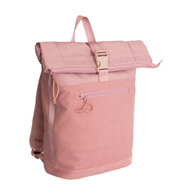 New Rebels New York Ribbi Rolltop Backpack 17-21L School Bag & Work Bag Ribbed Fabric Laptop Backpack 15.6 inch Old Pink