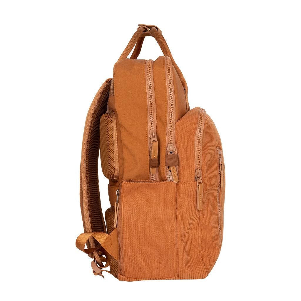 New Rebels New Rebels Ribbi Milwaukee – Laptoptasche Schultasche Arbeitstasche 15,6 Zoll Laptopfach Rucksack Rib Fabric 18L Coffee Brown