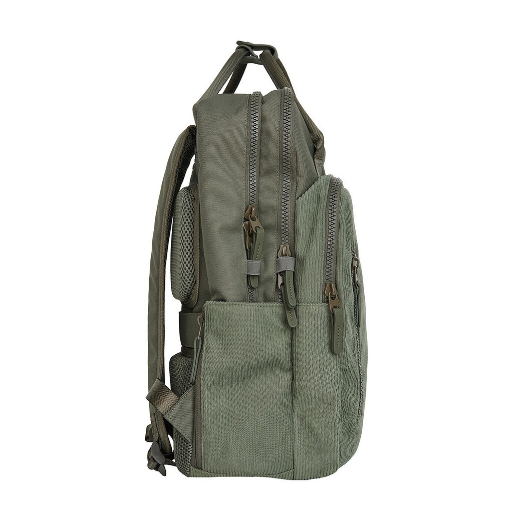 New Rebels New Rebels Ribbi Milwaukee – Laptoptasche Schultasche Arbeitstasche 15,6 Zoll Laptopfach Rucksack Rib Fabric 18L Sage Green