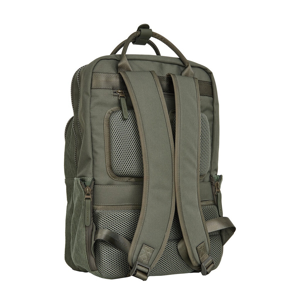 New Rebels New Rebels Ribbi Milwaukee – Laptoptasche Schultasche Arbeitstasche 15,6 Zoll Laptopfach Rucksack Rib Fabric 18L Sage Green