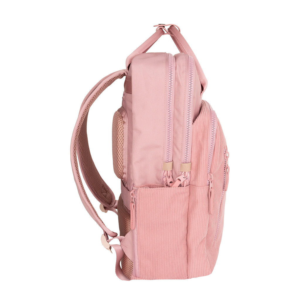 New Rebels New Rebels Ribbi Milwaukee – Laptoptas Schooltas Werktas 15.6 inch Laptopvak Rugzak Rib Fabric 18L Old Pink