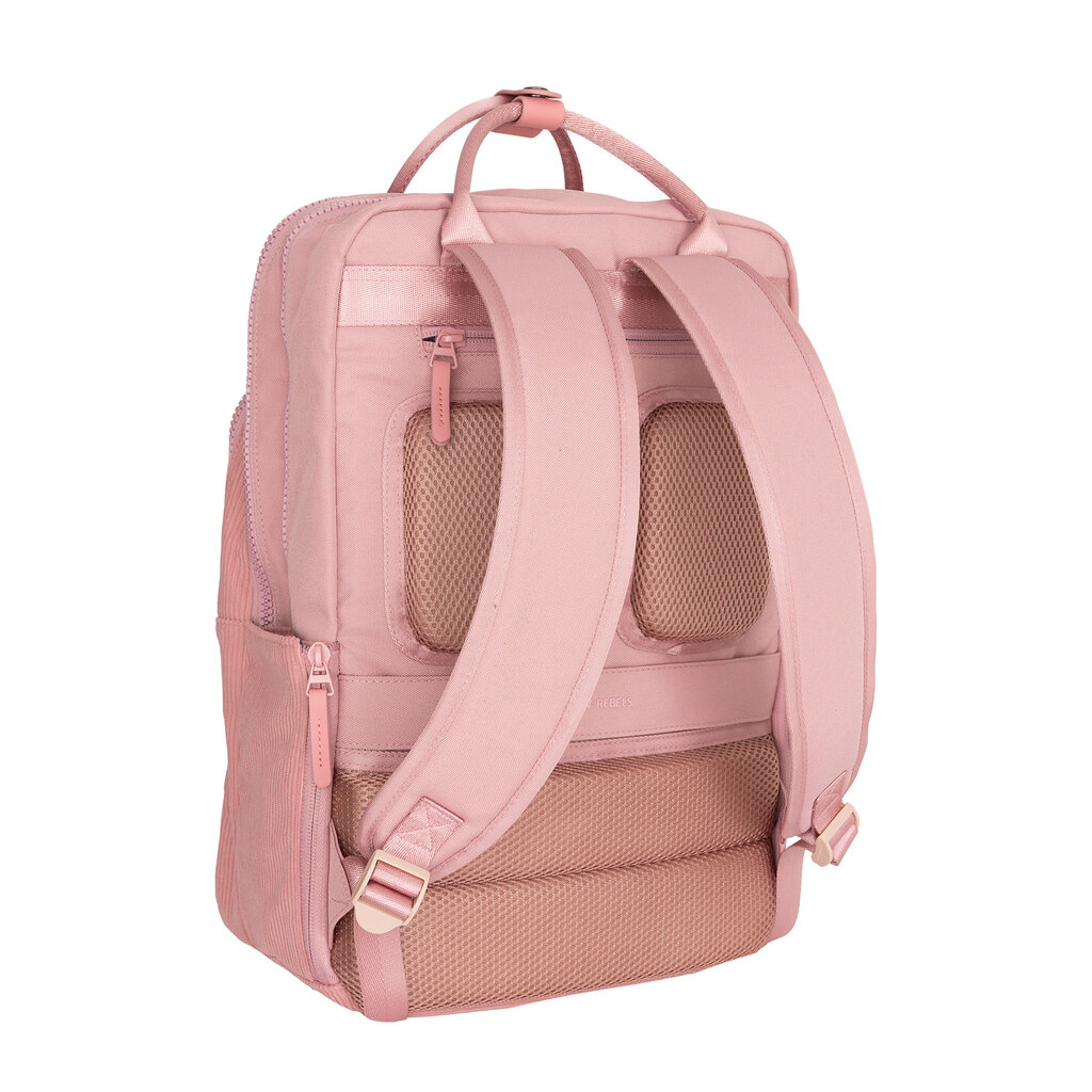 New Rebels New Rebels Ribbi Milwaukee – Laptoptasche Schultasche Arbeitstasche 15,6 Zoll Laptopfach Rucksack Rib Fabric 18L Old Pink