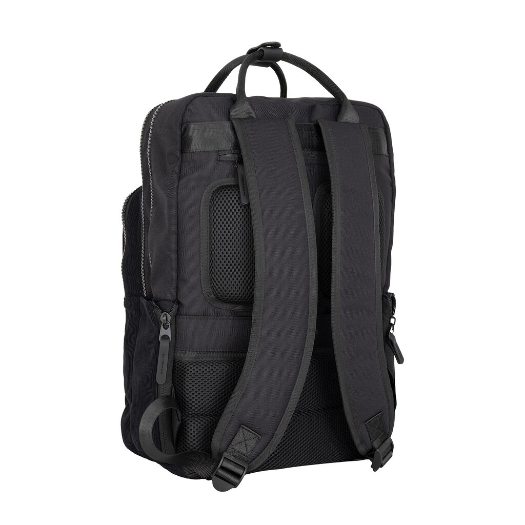 New Rebels New Rebels Ribbi Milwaukee – Laptoptasche Schulrucksack Arbeitstasche 15,6 Zoll Laptopfach Rippstoff 18L Schwarz