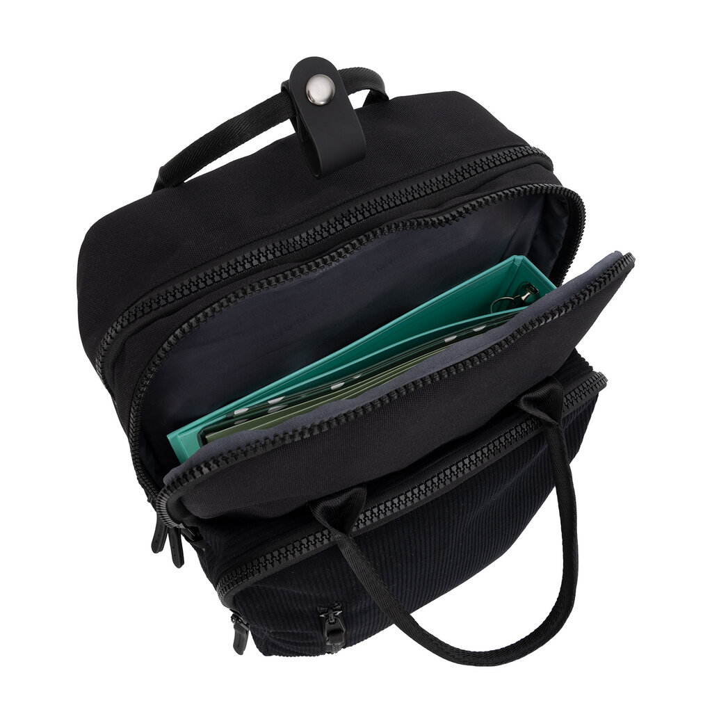 New Rebels New Rebels Ribbi Milwaukee – Laptoptasche Schulrucksack Arbeitstasche 15,6 Zoll Laptopfach Rippstoff 18L Schwarz