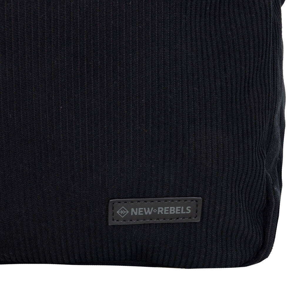 New Rebels New Rebels Ribbi Milwaukee – Laptoptasche Schulrucksack Arbeitstasche 15,6 Zoll Laptopfach Rippstoff 18L Schwarz