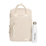 New Rebels New Rebels Ribbi Milwaukee – Laptoptas Schooltas Werktas 15.6 inch Laptopvak Rugzak Rib Fabric 18L Beige