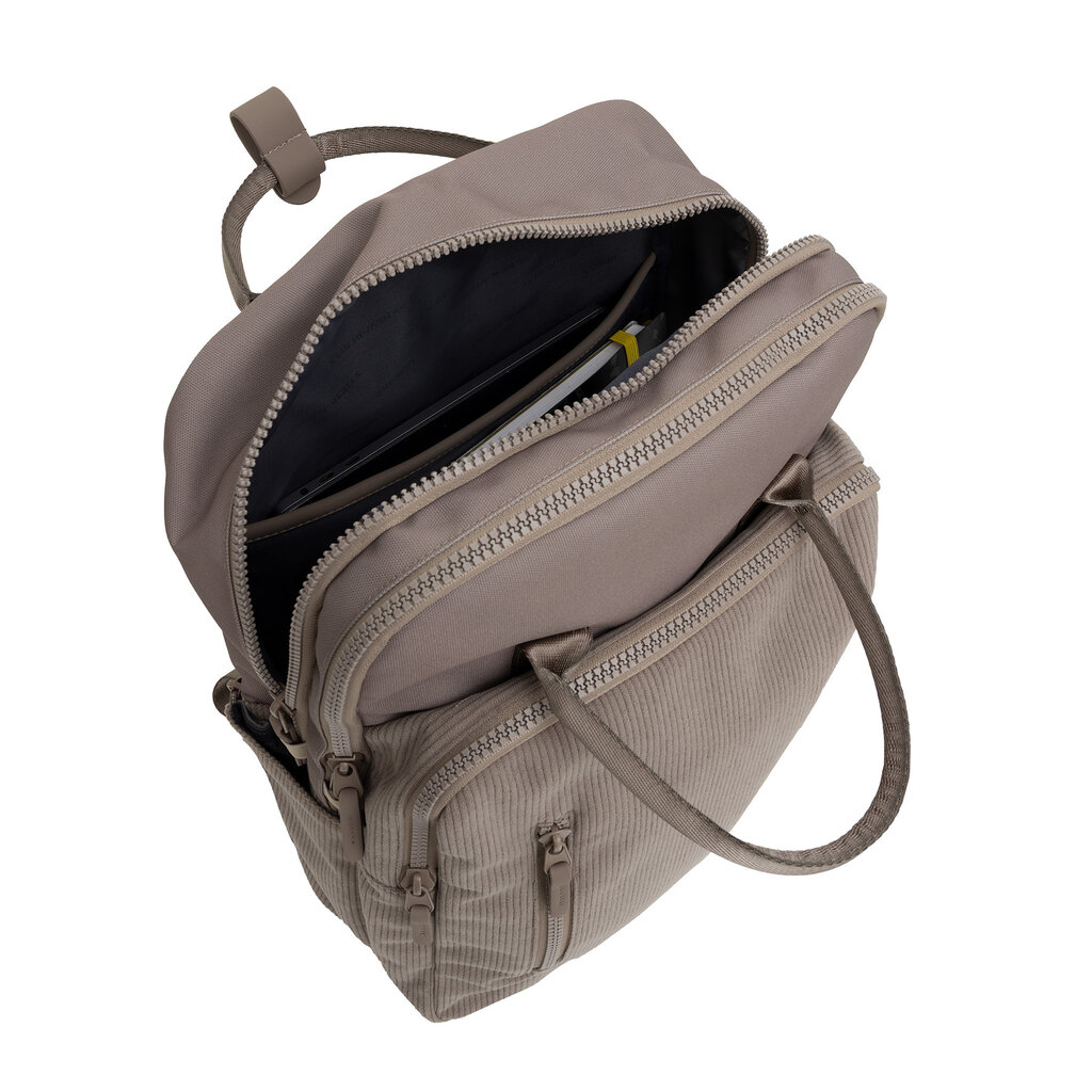New Rebels New Rebels Ribbi Milwaukee – Laptoptas Schooltas Werktas 15.6 inch Laptopvak Rugzak Rib Fabric 18L Taupe