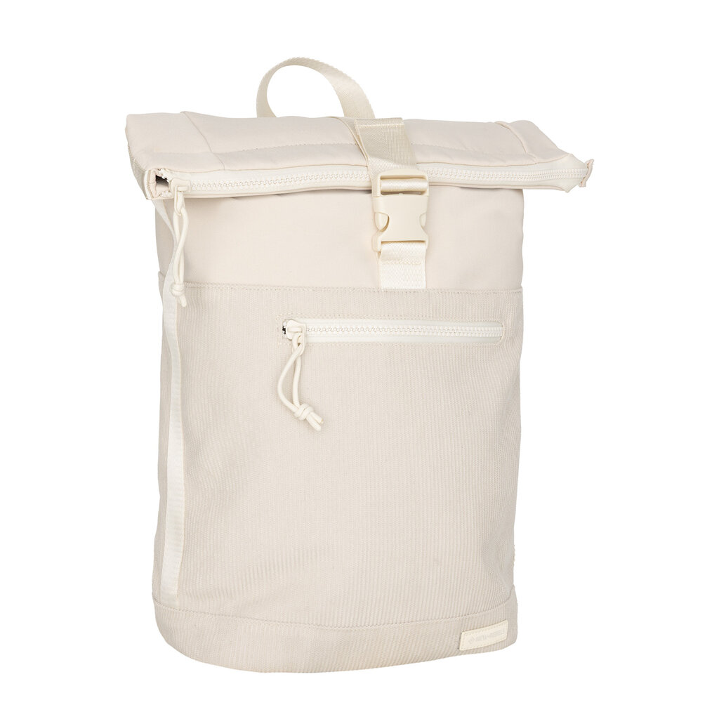 New Rebels New Rebels New York Ribbi Rolltop Rugzak 17-21L Schooltas & Werktas Ribstof Laptop Rugtas 15.6 inch Beige