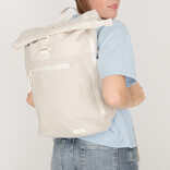New Rebels New Rebels New York Ribbi Rolltop Rugzak 17-21L Schooltas & Werktas Ribstof Laptop Rugtas 15.6 inch Beige