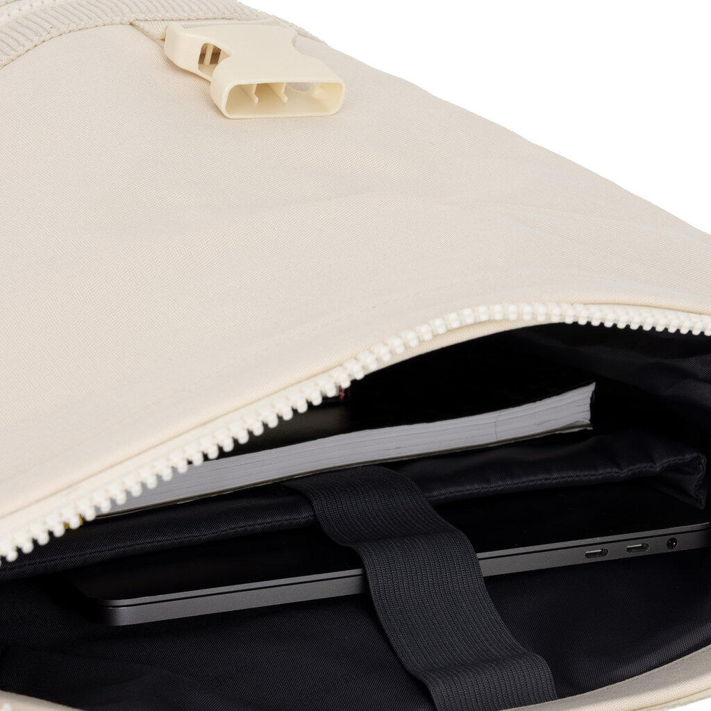 New Rebels New Rebels New York Ribbi Rolltop Rugzak 17-21L Schooltas & Werktas Ribstof Laptop Rugtas 15.6 inch Beige