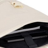 New Rebels New Rebels New York Ribbi Rolltop Rugzak 17-21L Schooltas & Werktas Ribstof Laptop Rugtas 15.6 inch Beige
