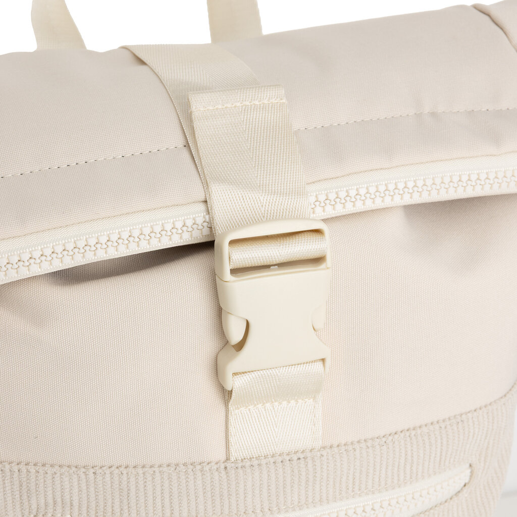 New Rebels New Rebels New York Ribbi Rolltop Backpack 17-21L School Bag & Work Bag Ribbed Fabric Laptop Backpack 15.6 inch Beige