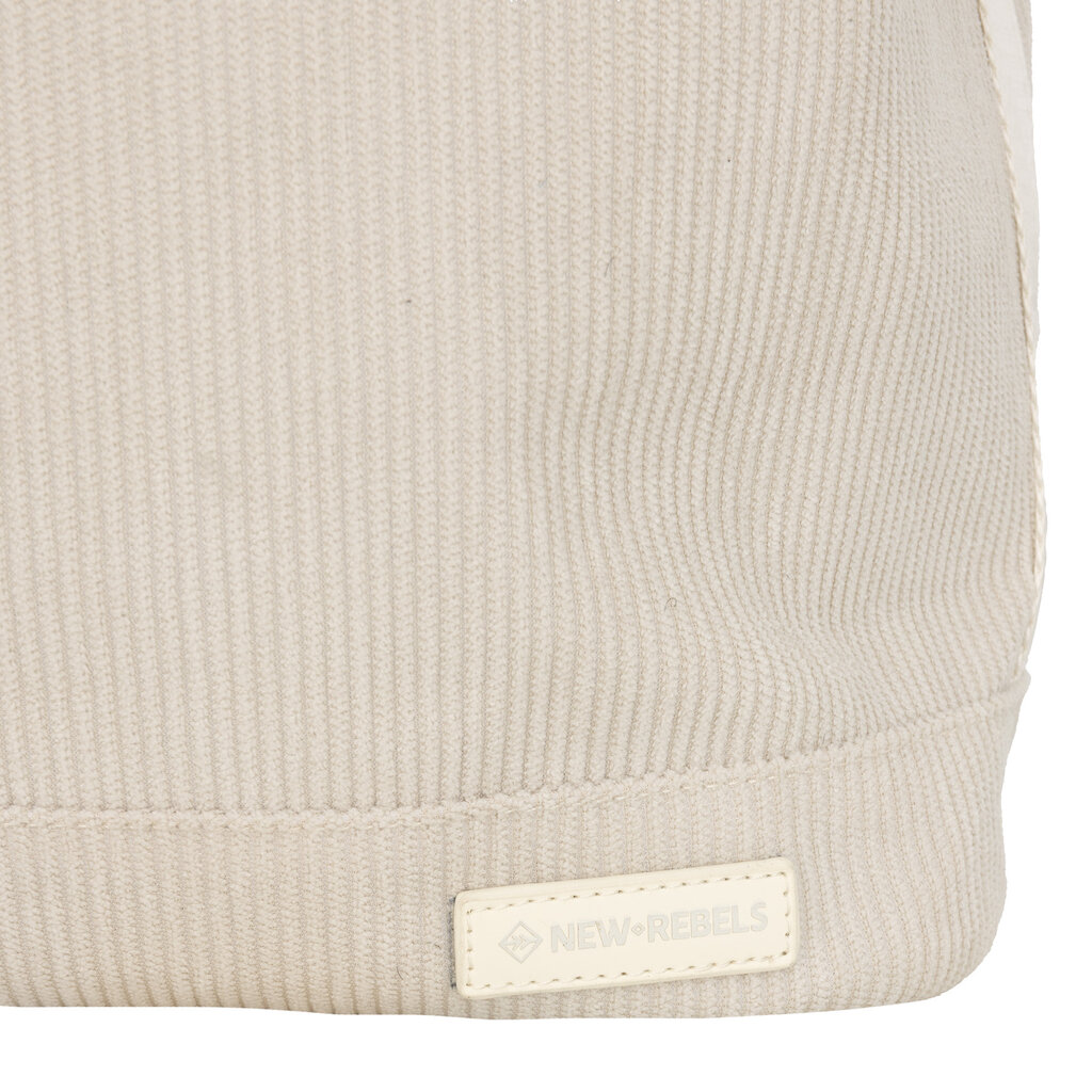 New Rebels New Rebels New York Ribbi Rolltop Backpack 17-21L School Bag & Work Bag Ribbed Fabric Laptop Backpack 15.6 inch Beige