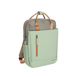 New Rebels New Rebels Ferron Miami Rugzak 9L Waterafstotende Laptop Rugtas 13 inch Schooltas en Werktas van PU Nylon Comfortabel Sage Green