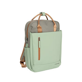 New Rebels Ferron Miami Backpack 9L Water Resistant Laptop Backpack 13 inch for Work and School Made of PU Nylon Lightweight and Comfortable Sage Green
