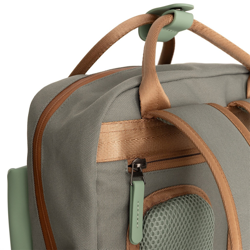 New Rebels New Rebels Ferron Miami Rugzak 9L Waterafstotende Laptop Rugtas 13 inch Schooltas en Werktas van PU Nylon Comfortabel Sage Green