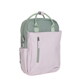 New Rebels New Rebels Ferron Miami Rugzak 9L Waterafstotende Laptop Rugtas 13 inch Schooltas en Werktas van PU Nylon Comfortabel Lila