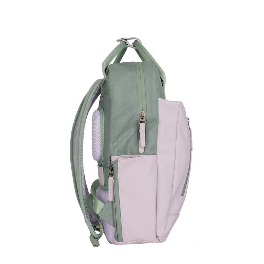 New Rebels New Rebels Ferron Miami Rugzak 9L Waterafstotende Laptop Rugtas 13 inch Schooltas en Werktas van PU Nylon Comfortabel Lila