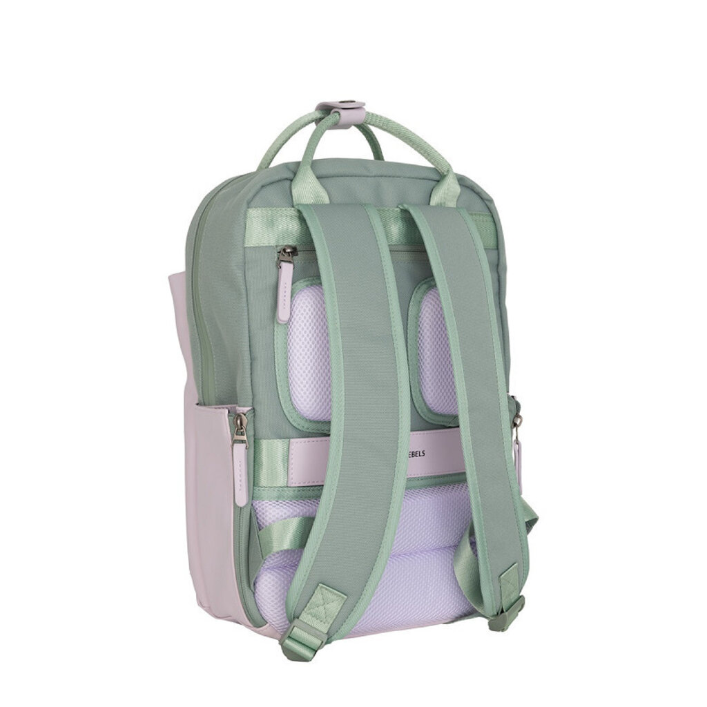New Rebels New Rebels Ferron Miami Rugzak 9L Waterafstotende Laptop Rugtas 13 inch Schooltas en Werktas van PU Nylon Comfortabel Lila