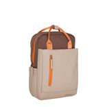 New Rebels Ferron Miami Rugzak 9L Waterafstotende Laptop Rugtas 13 inch Schooltas en Werktas van PU Nylon Coffee