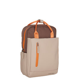 New Rebels Ferron Miami Rucksack 9L Wasserabweisender Laptop Rucksack 13 Zoll für Arbeit und Schule aus PU Nylon Coffee