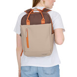 New Rebels Ferron Miami Rugzak 9L Waterafstotende Laptop Rugtas 13 inch Schooltas en Werktas van PU Nylon Coffee