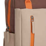 New Rebels Ferron Miami Rucksack 9L Wasserabweisender Laptop Rucksack 13 Zoll für Arbeit und Schule aus PU Nylon Coffee