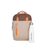 New Rebels Ferron Miami Rucksack 9L Wasserabweisender Laptop Rucksack 13 Zoll für Arbeit und Schule aus PU Nylon Coffee