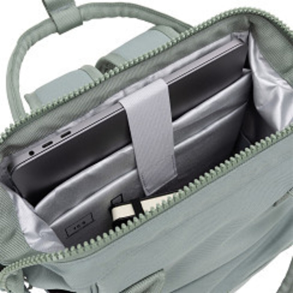 New Rebels New Rebels Valor Weverly School / Werktas Rugzak - 9,5L – Stevig 900D Polyester - 4 Compartimenten Laptopvak 14” - Waterafstotend Sage Green