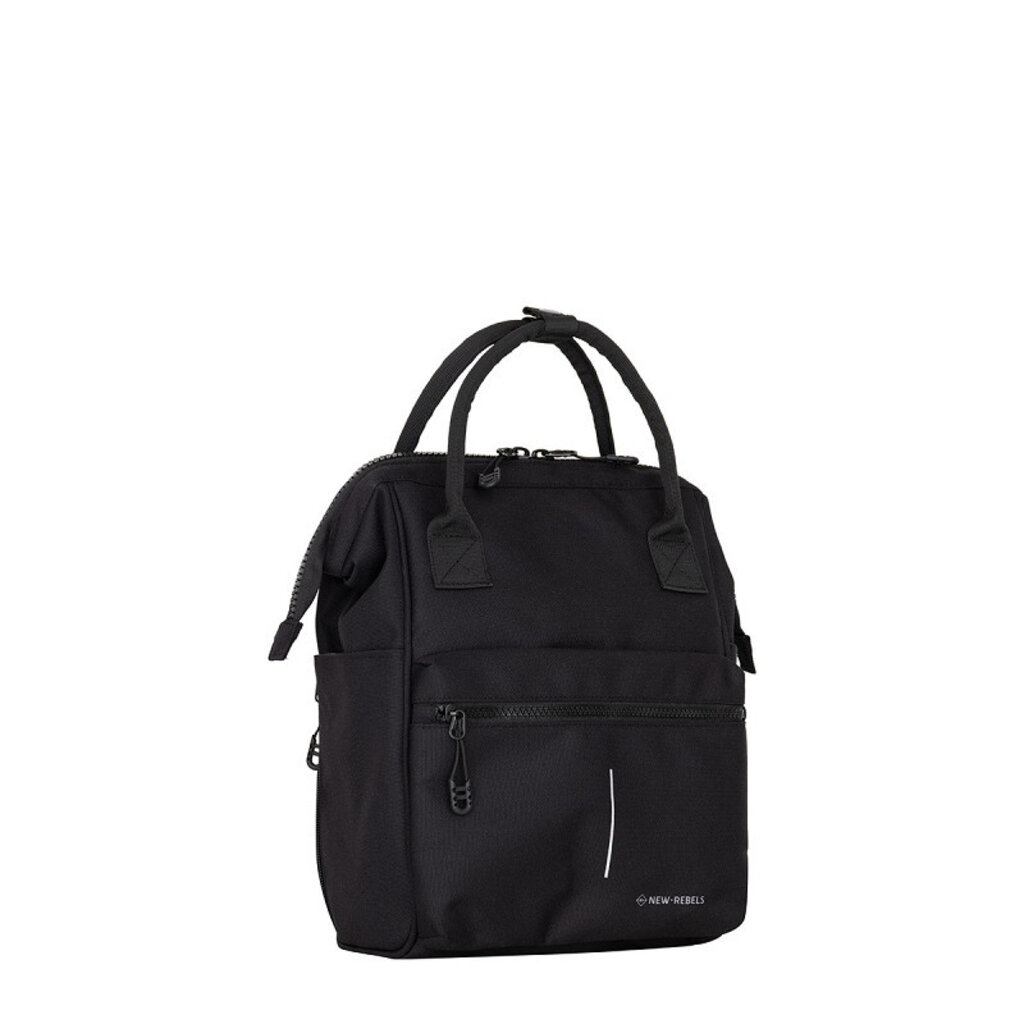 New Rebels New Rebels Valor Weverly School / Werktas Rugzak - 9,5L Stevig 900D Polyester 4 Compartimenten Laptopvak 14” Waterafstotend Black Stone