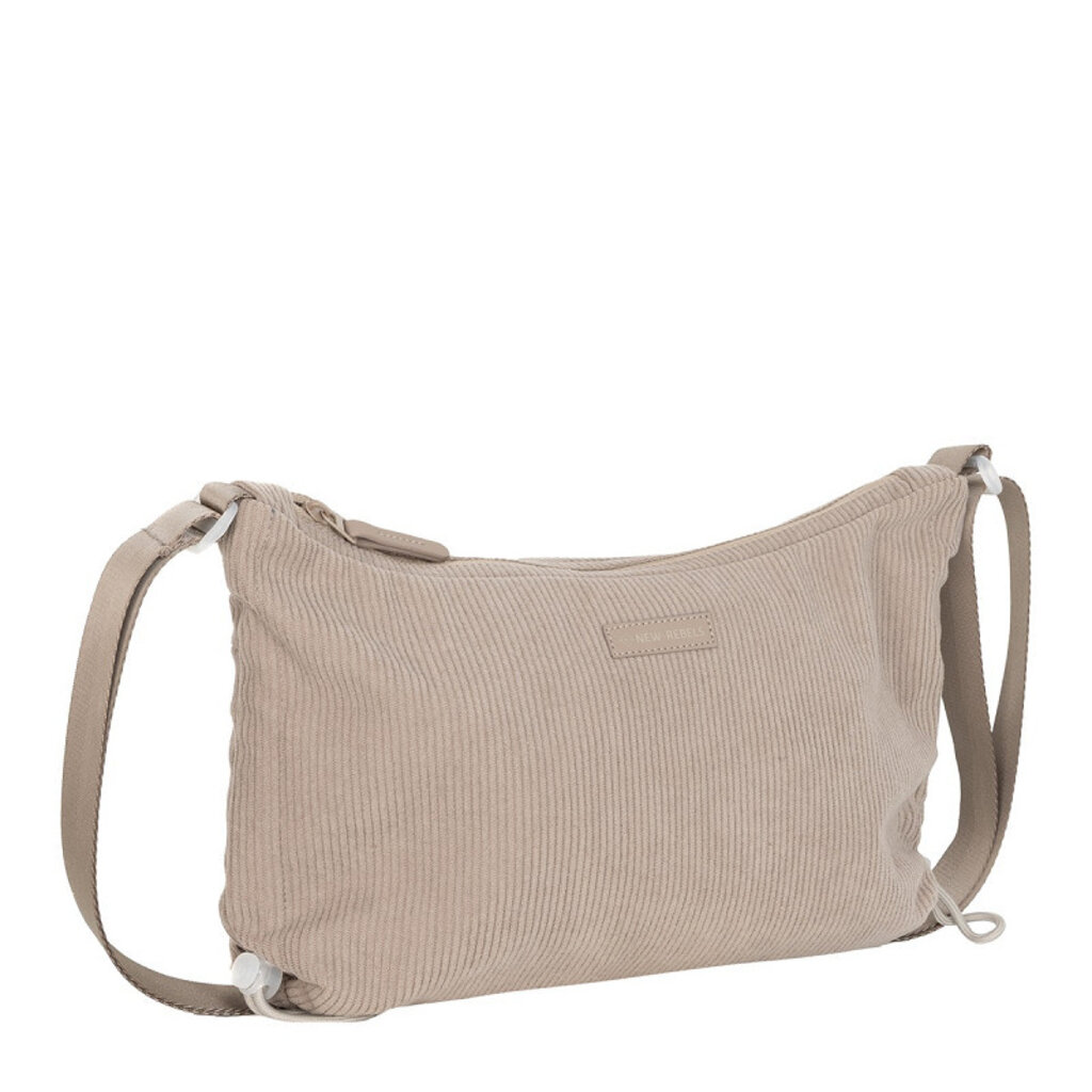 New Rebels New Rebels Ribbi Rose Shoulder Bag 6.1L Ribbed Polyester – Comfortable everyday crossbody bag - Taupe