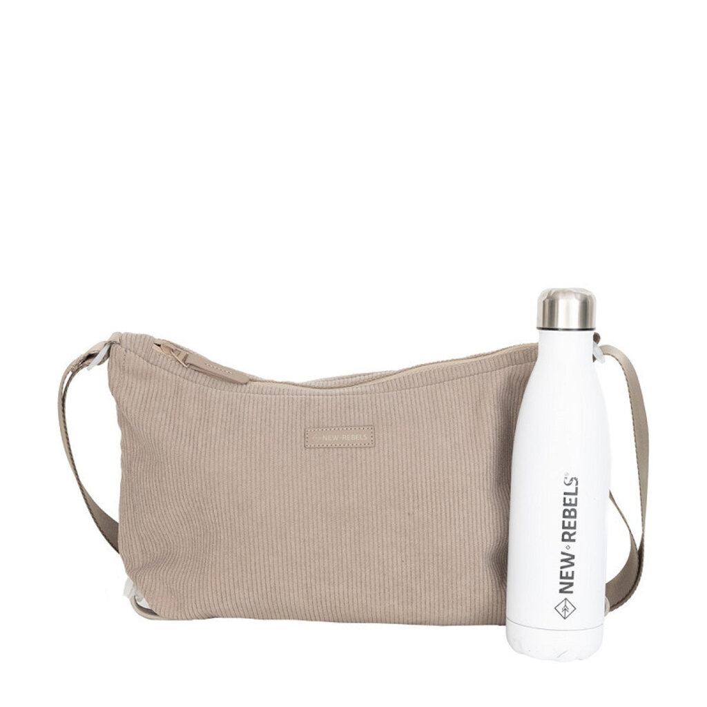 New Rebels New Rebels Ribbi Rose Umhängetasche 6,1 l Rippstoff Polyester – Bequeme Crossbody-Tasche für den Alltag – Taupe