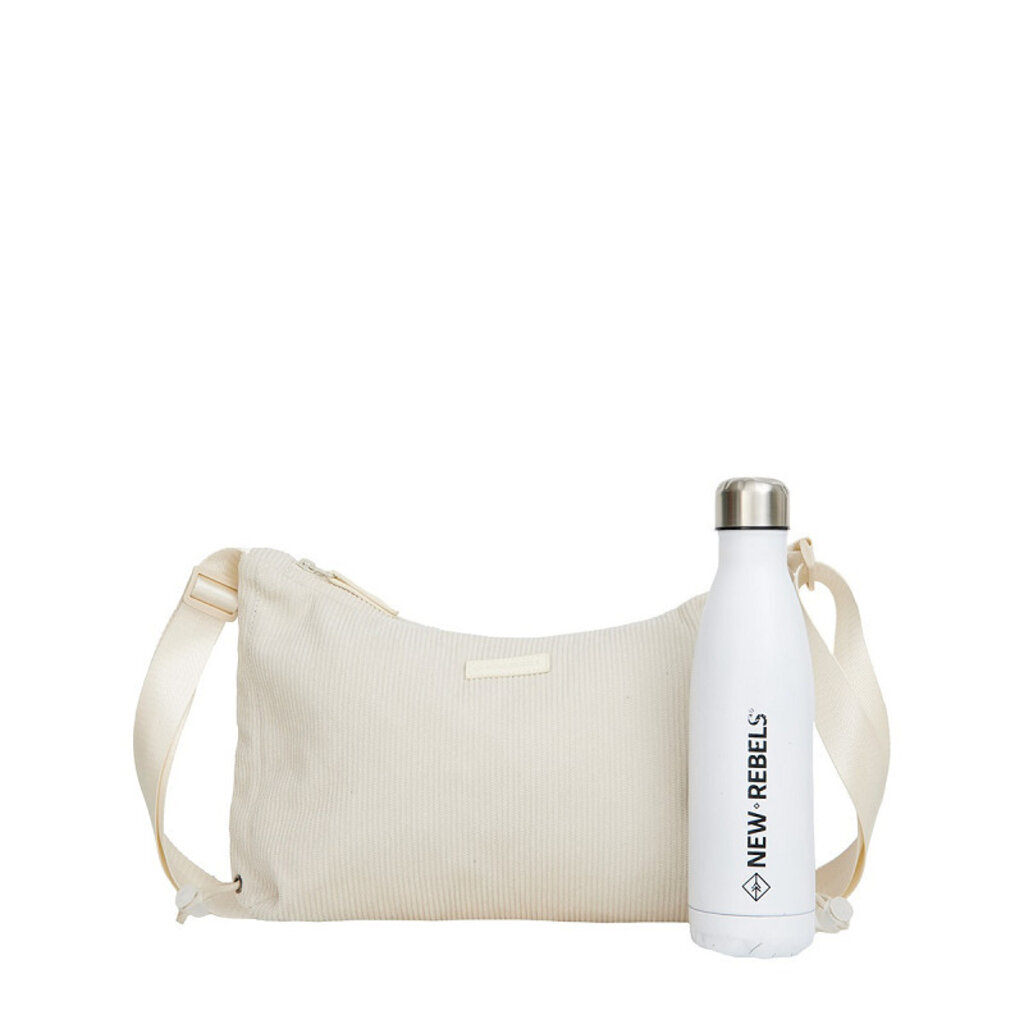 New Rebels New Rebels Ribbi Rose Shoulder Bag 6.1L Ribbed Polyester – Comfortable everyday crossbody bag - Beige