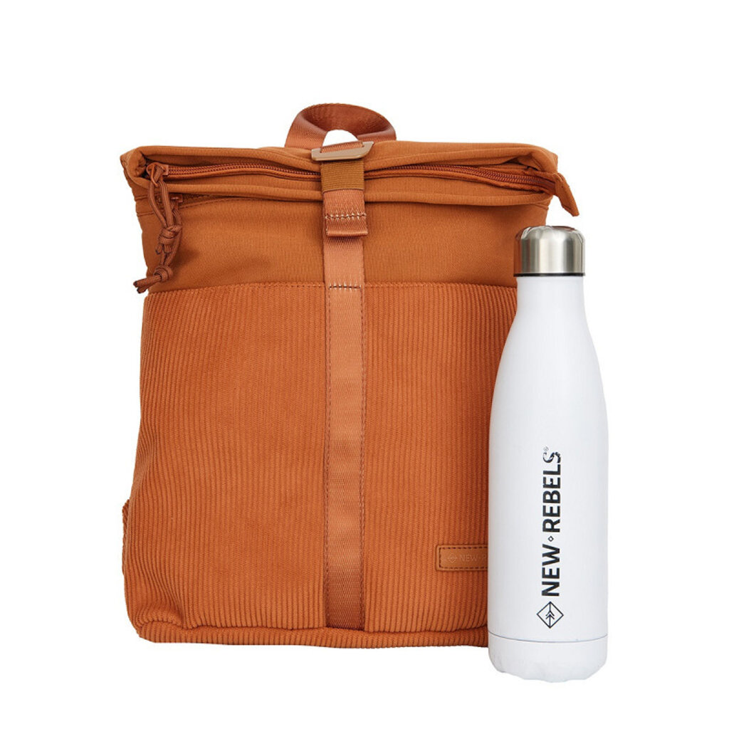 New Rebels New Rebels Ribbi Los Angeles Rolltop Rugzak Mini Coffee Brown - 13 L