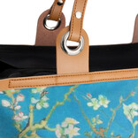 New Rebels Boodschappentas Blossoms – Stevige Nylon Shopper met Leren Hengsels – Van Gogh Print – 39L