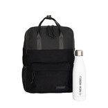 New Rebels New Rebels Los Angeles Ribbi Rolltop Rugzak 13L – Stevig Rib Polyester – Lichtgewicht Schooltas & Werktas - Black