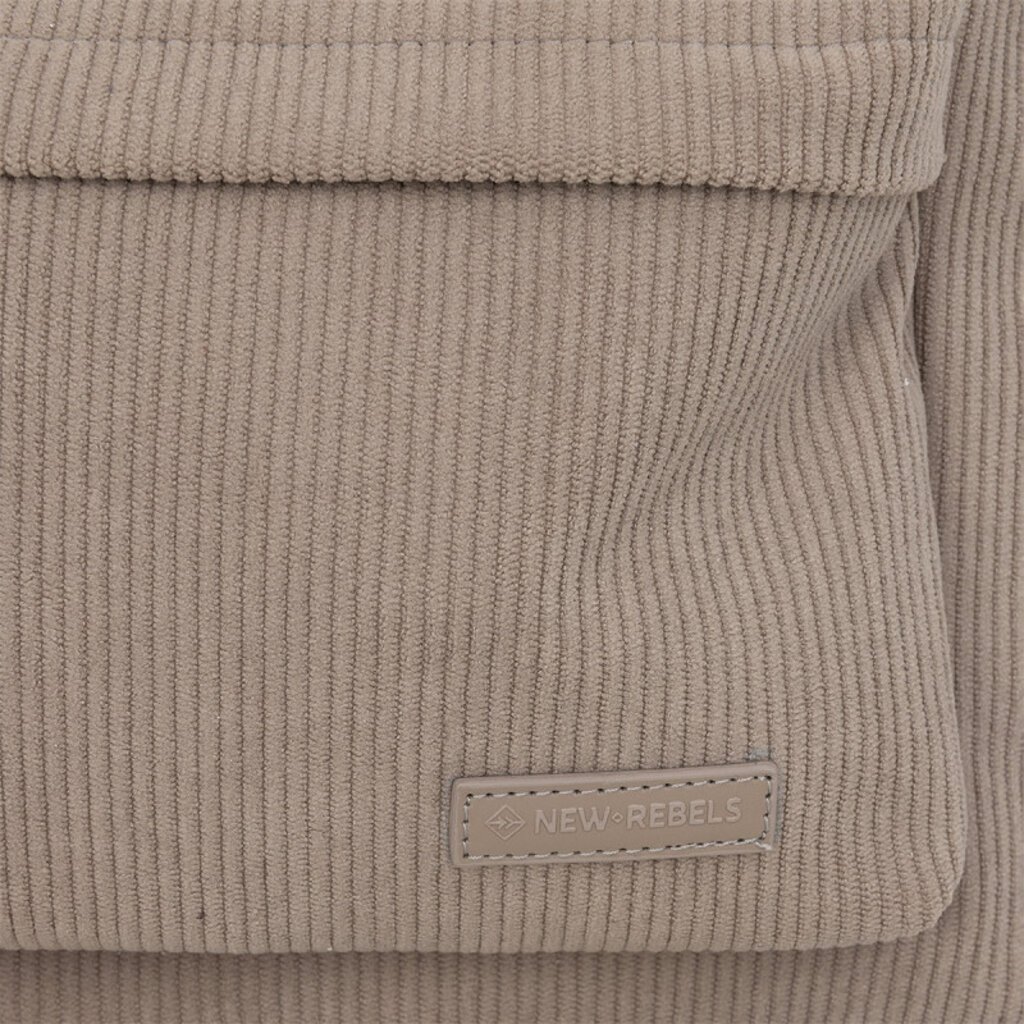 New Rebels New Rebels Los Angeles Ribbi Rolltop Backpack 13L – Sturdy Rib Polyester – Lightweight School Bag & Work Bag - Taupe