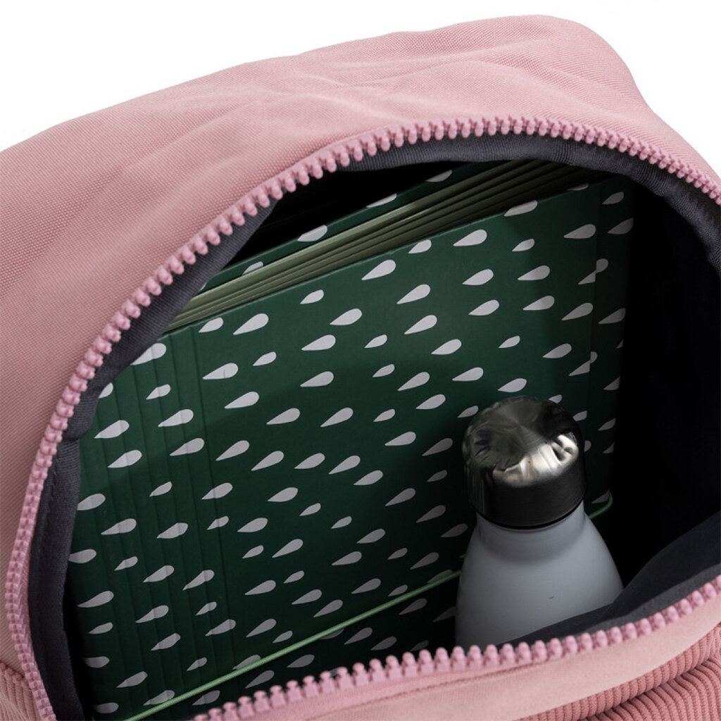 New Rebels New Rebels Los Angeles Ribbi Rolltop Rugzak 13L – Stevig Rib Polyester – Lichtgewicht Schooltas & Werktas - Old Pink