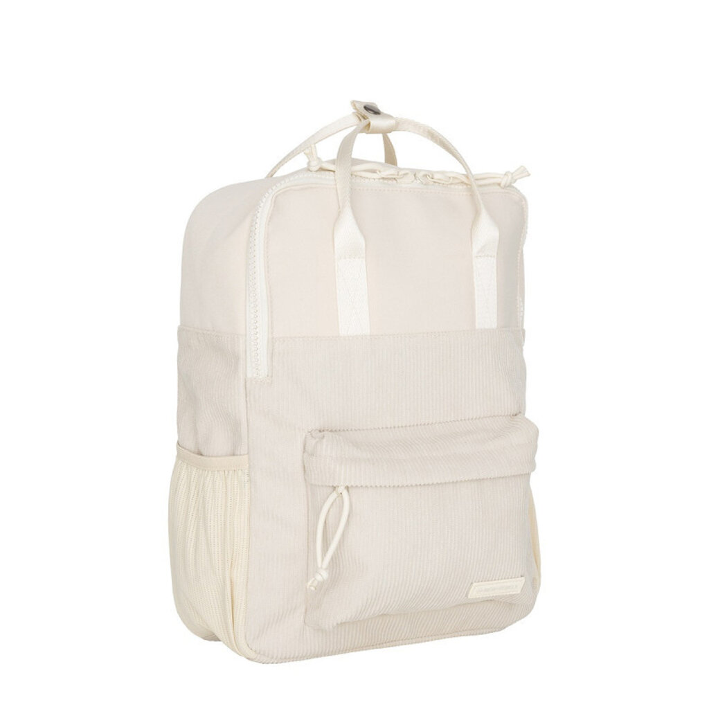 New Rebels New Rebels Los Angeles Ribbi Rolltop Rugzak 13L – Stevig Rib Polyester – Lichtgewicht Schooltas & Werktas - Beige
