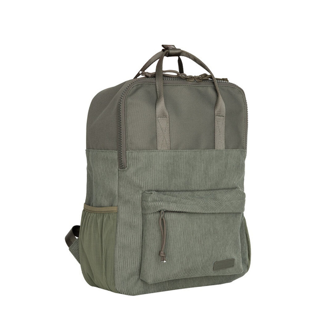 New Rebels New Rebels Los Angeles Ribbi Rolltop Rugzak 13L – Stevig Rib Polyester – Lichtgewicht Schooltas & Werktas - Sage Green