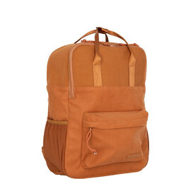 New Rebels Los Angeles Ribbi Rolltop Rugzak 13L – Stevig Rib Polyester – Lichtgewicht Schooltas & Werktas - Coffee Brown