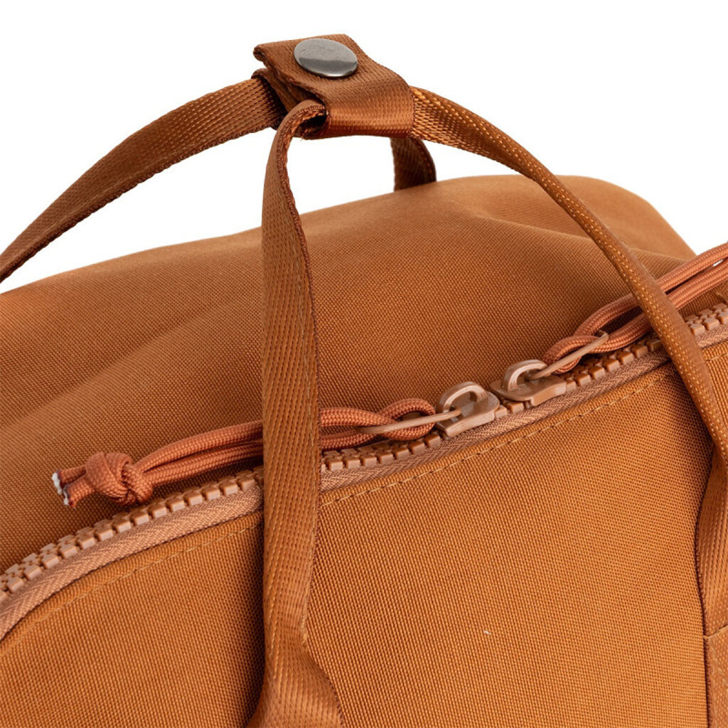 New Rebels New Rebels Los Angeles Ribbi Rolltop Rugzak 13L – Stevig Rib Polyester – Lichtgewicht Schooltas & Werktas - Coffee Brown