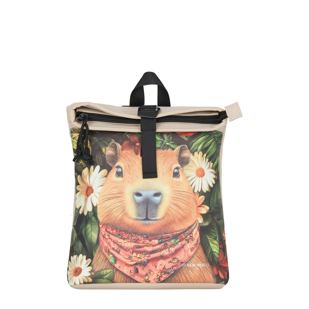 New Rebels New Rebels Mart Arts – Los Angeles Capibara Beaver Rolltop Backpack Mini 7L Polyurethane Water-Repellent