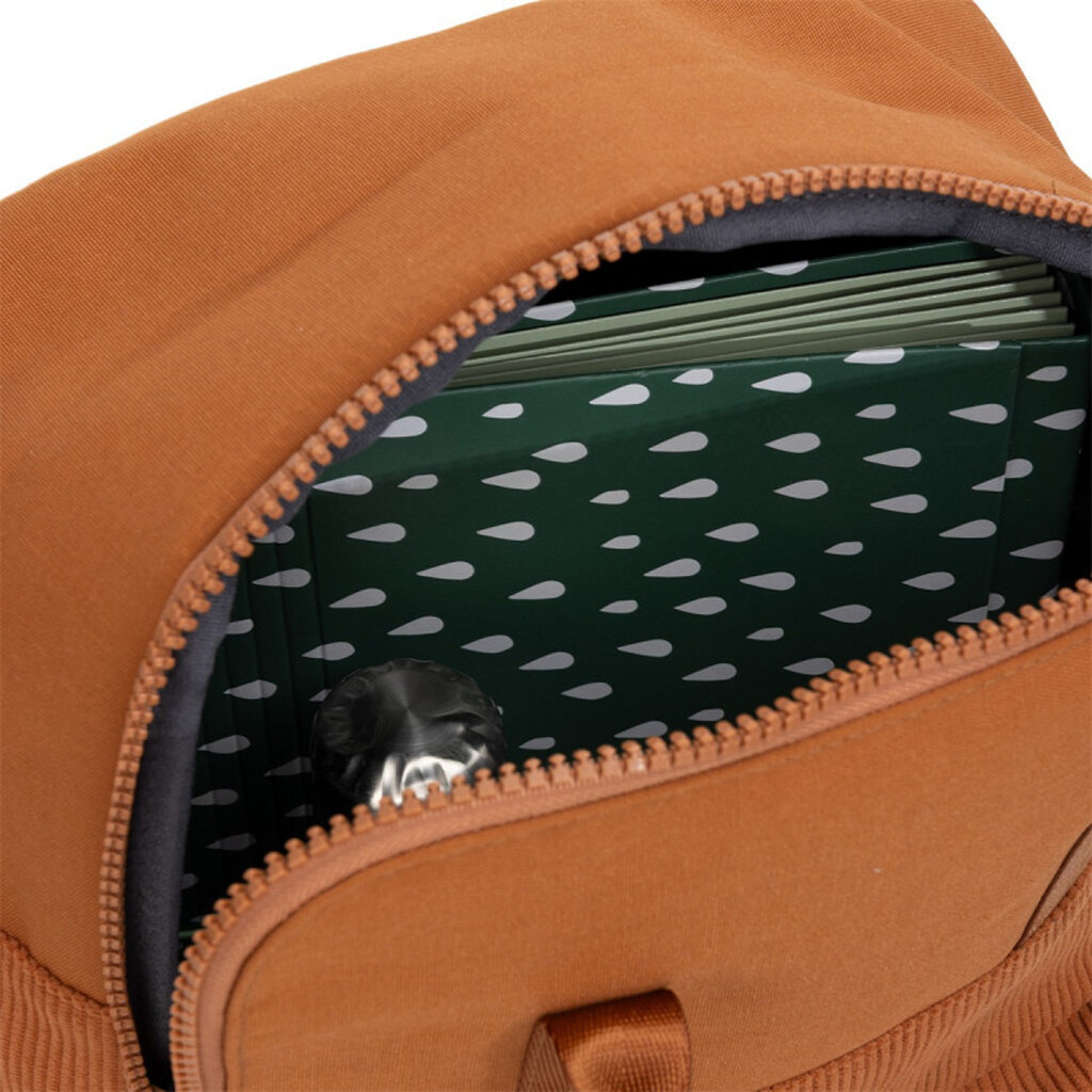 New Rebels New Rebels Springfield Ribbi  Rucksack 13L – Robustes Rib-Polyester – Leichte Schultasche & Arbeitstasche – Coffee Brown / Cognac