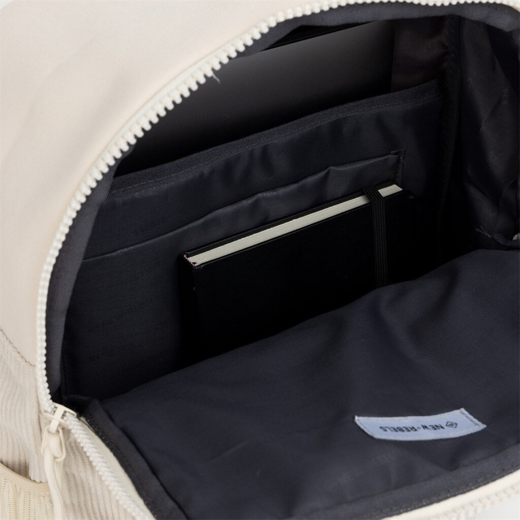 New Rebels New Rebels Springfield Ribbi  Rugzak 13L – Stevig Rib Polyester – Lichtgewicht Schooltas & Werktas - Beige