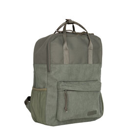 New Rebels New Rebels Springfield Ribbi  Backpack 13L – Sturdy Rib Polyester – Lightweight School Bag & Work Bag - Sage Green