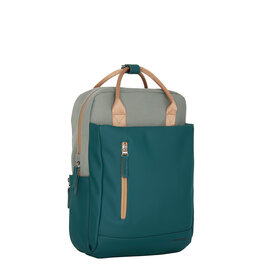 New Rebels New Rebels Ferron Miami Rugzak 9L Waterafstotende Laptop Rugtas 13 inch Schooltas en Werktas van PU Nylon Comfortabel Petrol